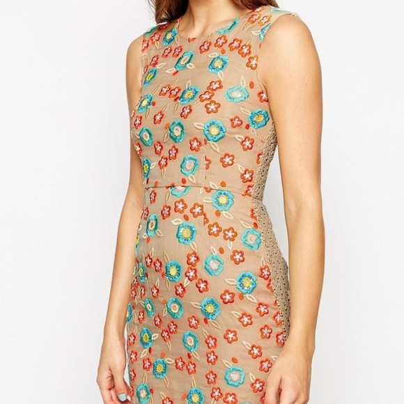 Needle & Thread Floral Applique Silk Dress Size 8 never used - Picture 3 of 8